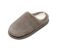 Womens Warm Slippers, Women's Fuzzy Slippers Casual Soft Winter Slipper Lightweight Slip On Cotton Shoes with Memory Foam Solid Color Fleece Lined Cloud Slipper Coffee