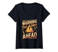 Women's Warning Dad Jokes Ahead V-Neck T-Shirt