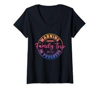 Womens Warning Family Trip in Progress 2026 V-Neck T-Shirt