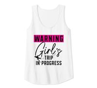Womens Warning Girls Trip Funny Vacation Outfit Matching Group Tank Top