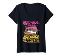 Womens Warning! I Have a Melodica and I'm not Afraid to use it V-Neck T-Shirt