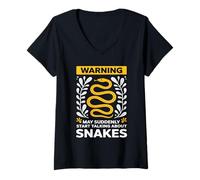Womens Warning May Suddenly Start Talking About Snakes Snake Lover V-Neck T-Shirt