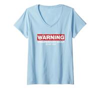 Womens Warning Unsupervised Adult Do Not Feed V-Neck T-Shirt