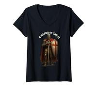 Womens Warrior of Christ - Catholic Templar Knight Crusader V-Neck T-Shirt