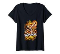 Women's Warrior Spirit Funny Capoeira Roda Fighter Shirt V-Neck T-Shirt