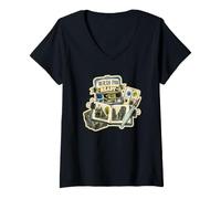 Women's WASH PAN Ready Watercolor Urban Sketching Walk V-Neck T-Shirt