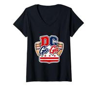 Women's Washington DC Go-Go Music, Drums District of Columbia V-Neck T-Shirt