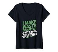 Womens Waste Disappear What’s Your Superpower Wastewater Operator V-Neck T-Shirt