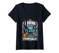 Women's Wastewater Operator I Drink What You Flush V-Neck T-Shirt