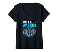Women's Wastewater Warrior Treatment Plant Operator Pride V-Neck T-Shirt