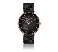 Women's watch Amelia Parker Fossil Black Mesh Doré 38 mm