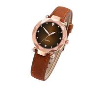 Women's Watch Clearance,Women Easy Read Everyday Watch Stylish Simple Colourful Dial Fashion Female Watch PU Leather Analog Quartz Wrist Watch Personalised Gifts,Brown,A5K69A