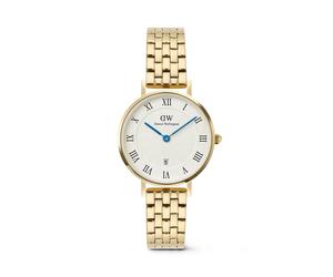Women's watch Daniel Wellington Petite 28 Roman Numerals Date 5-Link YG Doré TU