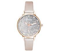Women's Watch Fashion Colorful Starry Dial Luxury Women's Quartz Watch Leather Strap Shiny Starry Dial Simple Ladies Casual Watch Jewelry Women's Gift (D)