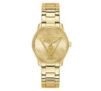 Guess Roxy Women's Watch with Cubic Zirconia, Gold Stainless Steel Bracelet, Mineral Glass, Gold Dial, 3 Bar, Case Diameter: 36 mm, GW0987L2