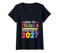 Womens Watch Out 5th Grade here I Come Future Class 2027 V-Neck T-Shirt