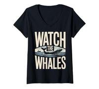 Women's Watch The Whales Whale Watching Tour V-Neck T-Shirt