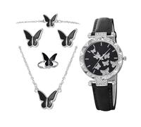 Women's Watches Butterfly Women's Watch Set Butterfly Necklace Lady Bracelet Watch Luxury Bracelet Set for Travel, Party and Mother's Day. This women's watch is a symbol of sophistication and shows a
