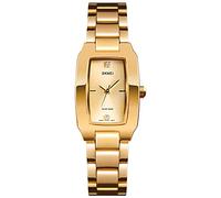Women's Watches for Ladies Female Square Small Slim Stainless Steel Band Waterproof Fashion Casual Simple Quartz Analog Young Girls Gifts Wrist Watch, Gold