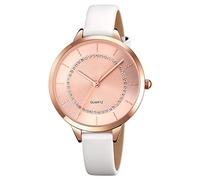 Womens Watches Leather Quartz Big Face Nurse Watch Waterproof Fashion Classic Wristwatch for Women Ladies Girls Gift (Rose Gold/White)
