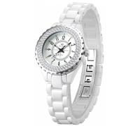 Women's Watches Swarovski Crystal Analog Quartz Waterproof White Ceramic Watch for Ladies Bracelet Watch, White, Fashion & Casual
