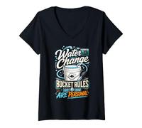 Women's Water Change Bucket Rules are Personal Fish Tank Keeper V-Neck T-Shirt