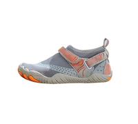 Womens Water Shoes for Swimming Beach Pool Walking, Quick Dry Barefoot Aqua Shoes with Grip Sole, Slip on Elastic Mesh Surf Shoes, Adjustable Strap Swim Trainers, Black Grey, for Coastal Trail Use