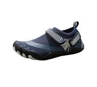 Womens Water Shoes for Swimming Beach Pool Walking, Quick Dry Barefoot Aqua Shoes with Grip Sole, Slip on Elastic Mesh Surf Shoes, Adjustable Strap Swim Trainers, Black Grey, for Coastal Trail Use