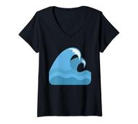 Womens Water Wave Ocean Wave Costume V-Neck T-Shirt