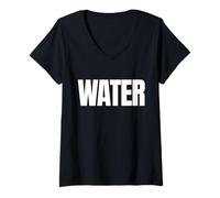 Women's Water Written in Massive Letters V-Neck T-Shirt