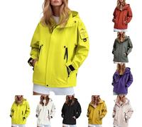 Women's Waterproof Breathable Lightweight Elegant Plain Hiking Jacket Windbreaker with Hood Transition Jacket Softshell Jacket Functional Jacket Mesh Lined for Running Cycling Hiking Outdoor, yellow