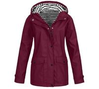 Womens Waterproof Coats 24-26 Trench Coat Fleece Softshell Jacket Hoody Solid Rain Jacket Parka Jacket Windproof Mountaineering Hiking Outdoor Wear Windbreaker with Hood Plus Size Winter Warm Sale