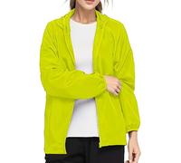 Womens Waterproof Jacket Breathable Ladies Coat Long Sleeve Casual Work Office with Zippers Outdoor Hooded Windproof Loose Winter Warm For Spring Summer, Cycling, Running