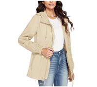 Womens Waterproof Jacket Breathable Ladies Coat Open Front Hiking Walking Windbreaker Softshell Rain Plus Size School Camping Outerwear
