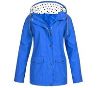 Womens Waterproof Jacket, Lightweight Windproof Fall Winter Warm Hooded Outdoor Coats Plus Size Loose Sun Protection Casual Raincoats Comfy Long Camping Hiking Coat Outerwear