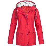 Womens Waterproof Jacket, Lightweight Windproof Fall Winter Warm Hooded Outdoor Coats Plus Size Loose Sun Protection Casual Raincoats Comfy Long Camping Hiking Coat Outerwear