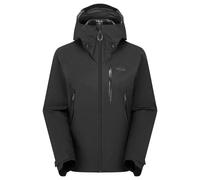 Rab Women's Downpour Mountain Jacket - Lightweight Waterproof Hooded Coat for Hiking & Trekking - Black - Large