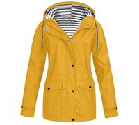 Womens Waterproof Jacket Winter Coats Long Sleeve Trench Hood Down Coat Outdoor Hooded Windproof Loose Plus Size School Camping Hiking Outerwear