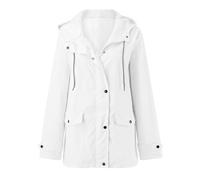 Womens Waterproof Jacket Winter Coats Open Front Coat Hood Down Reflective Trims Rain Warm for Dog Walking, Hiking Travel