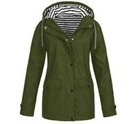 Women's Waterproof Jacket with Hood Outdoor Ladies Summer Rain Jackets Lightweight Quick Dry Zipper Light Windbreaker Raincoat Windproof Waterproof Coat for Hiking Cycling Camping UK Sale