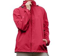 Womens Waterproof Jacket Women Solid Rain Casual Outdoor Windproof Coat with Zippers Vintage Warm Plus Size For Spring Summer, Cycling, Running