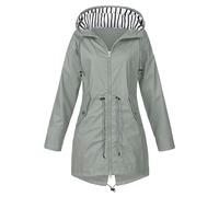 Womens Waterproof Jacket Women Solid Rain Long Sleeve Casual Work Office Taped Seams Vintage Warm Plus Size Coat Camping Climbing Outdoor