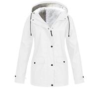 Womens Waterproof Jackets Breathable Ladies Coat Long Sleeve Casual Work Office Jacket Winter Hood Down Reflective Trims Rain Warm Camping Climbing Outdoor