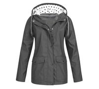 Womens Waterproof Jackets Breathable Ladies Coat Long Sleeve Casual Work Office Jacket Winter Hood Down Vintage Warm Plus Size Functional Raincoats