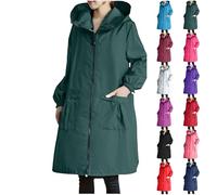 Womens Waterproof Jackets Extended Hood Thin Waterproof Rain Jacket Long Raincoat Work Clothes Household Rainproof And Windproof Use Coat Functional Outdoor Jacket For Walking Camping Hiking