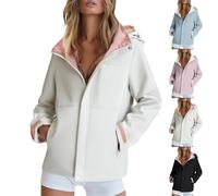 Womens Waterproof Jackets, Ladies Lightweight Rain Coat with Hood & Pockets, Windproof Breathable Outdoor Walking Jacket, Summer Shell Coat for Hiking, Rain Coats for Women