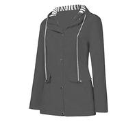 Womens Waterproof Jackets Women Solid Rain Jacket Long Sleeve Casual Work Office Hiking Walking Windbreaker Vintage Warm Winter for Dog Travel