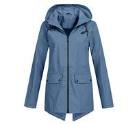Womens Waterproof Lightweight Jackets Solid Color Packable Rain Coat Hoody Windproof Hiking Outdoor Wear Plus Size Softshell Jacket Trench Coat Summer Rain Jacket for Women UK Fall Outwear