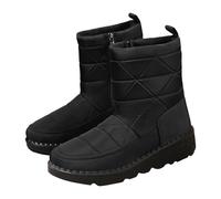 Women's Waterproof Mid Calf Snow Boots Winter Ladies Side Zip Non Slip Pull on Booties Lightweight Breathable Wide Calf Short Booties Outdoor Thermal Walking Boots for Hiking Camping Climbing