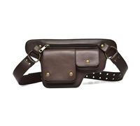 Women's Waterproof Motorcycle Waist Bag, Small Crossbody Phone, Outdoor Riding Pack with Multiple Pockets Fantasy Pouch(Dark Brown)